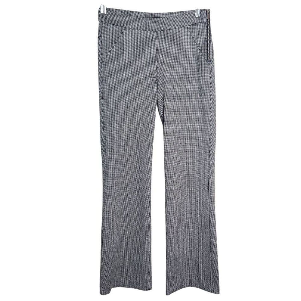 Zara Black Houndstooth Fitted Cropped Pants Size Small Houndstooth Flare Pants